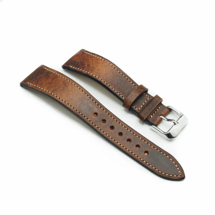 CORREA PIEL PLANA CLASSIC PULL MARRÓN 22 mm